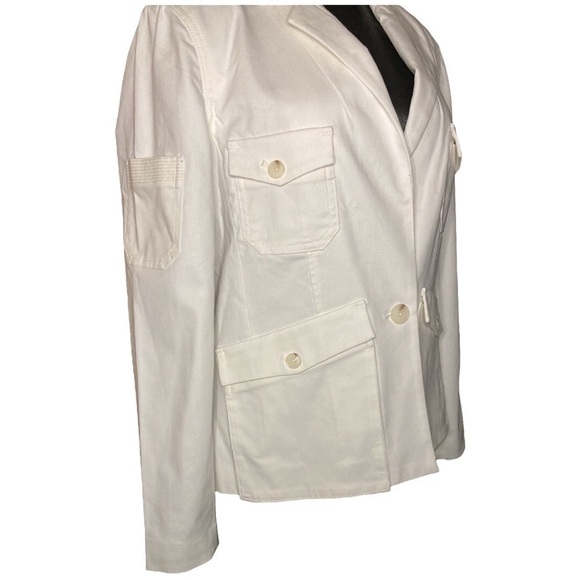 Anthropologie | White Neve Utility Blazer Jacket Size 6 - Picture 4 of 8